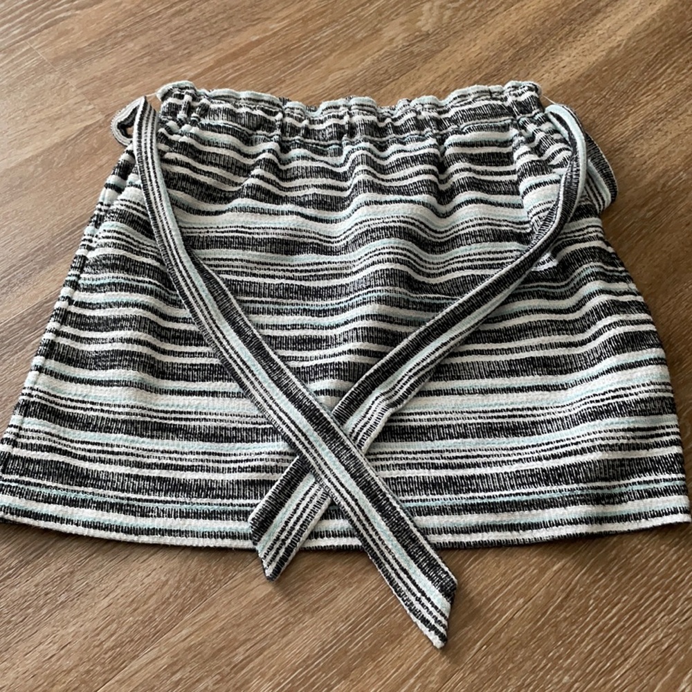 LOFT tweed skirt with tie waist